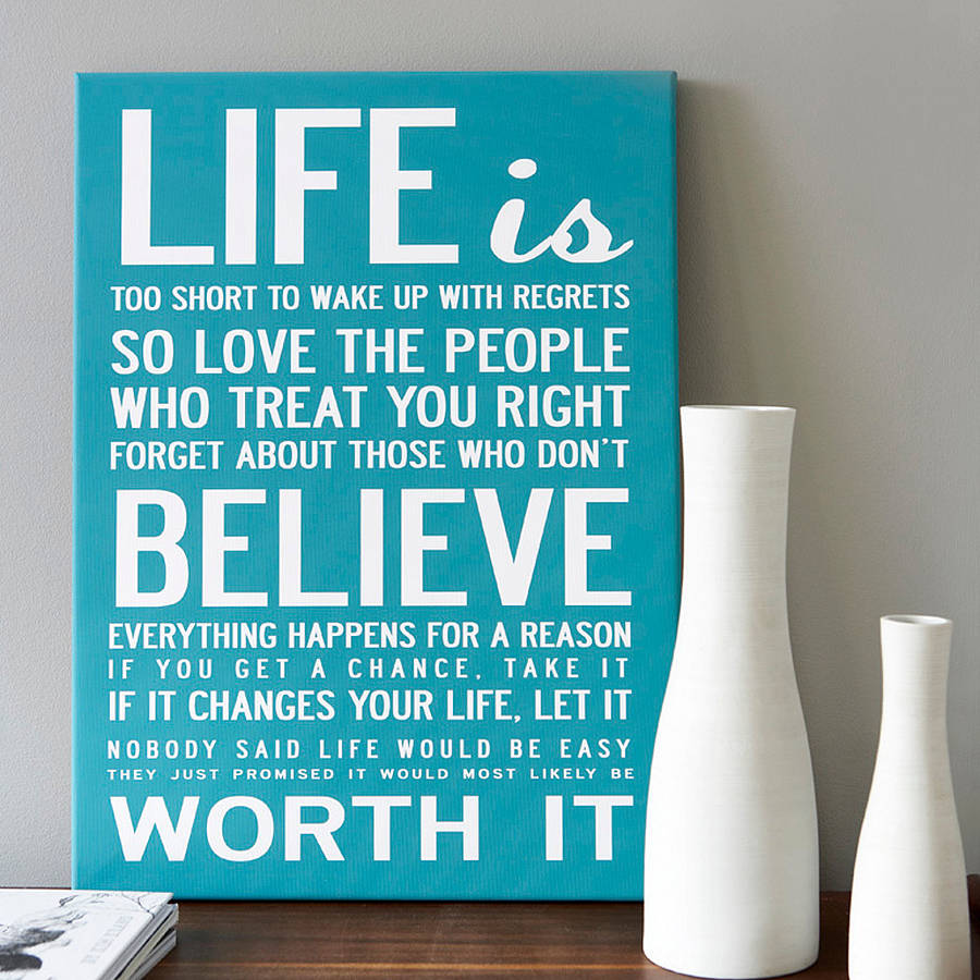 Life quotes on canvas
