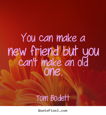You can make a new friend but you can't make an old one. Tom Bodett  friendship quotes