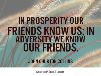 Create your own image sayings about friendship - In prosperity our friends know us; in adversity we know..