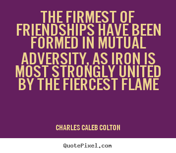 Sayings about friendship - The firmest of friendships have been formed in..