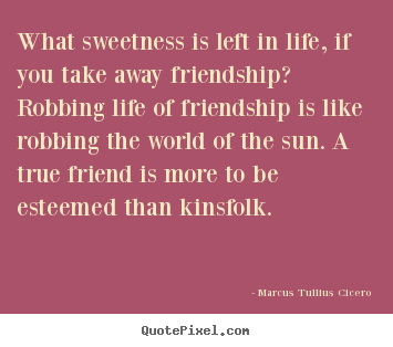 Design your own picture quotes about friendship - What sweetness is left in life, if you take away friendship?..