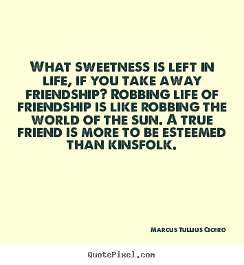 Create custom picture quotes about friendship - What sweetness is left in life, if you take away friendship?..