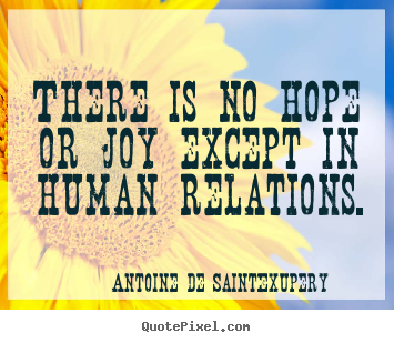 Friendship quotes - There is no hope or joy except in human relations.