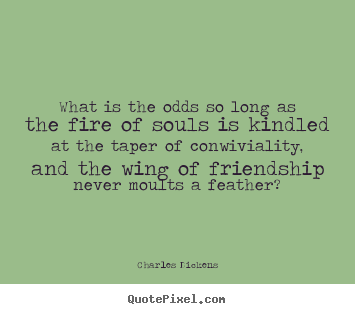 Friendship quotes - What is the odds so long as the fire of souls is..
