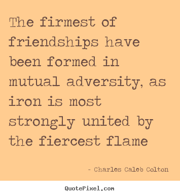 Quotes about friendship - The firmest of friendships have been formed in mutual..
