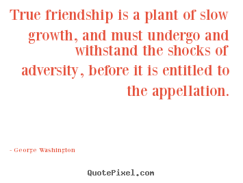 Make picture quotes about friendship - True friendship is a plant of slow growth, and must undergo..