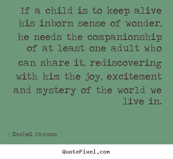 Rachel Carson picture quotes - If a child is to keep alive his inborn sense of wonder,.. - Friendship quote