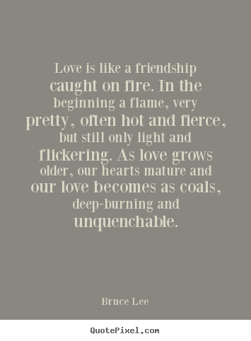 Quotes about friendship - Love is like a friendship caught on fire. in the beginning a..