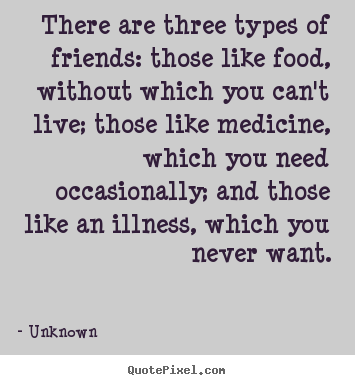 Unknown picture quotes - There are three types of friends: those like.. - Friendship quotes