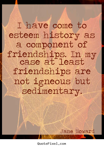 Diy picture quotes about friendship - I have come to esteem history as a component of friendships...