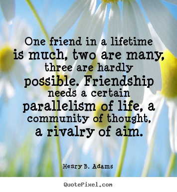 How to make picture quotes about friendship - One friend in a lifetime is much, two are many,..