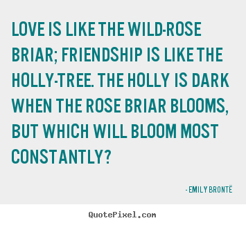 Quotes about friendship - Love is like the wild-rose briar; friendship is like the holly-tree...