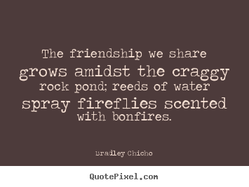 Friendship quotes - The friendship we share grows amidst the craggy..