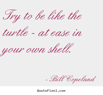 Diy picture quotes about inspirational - Try to be like the turtle - at ease in your..