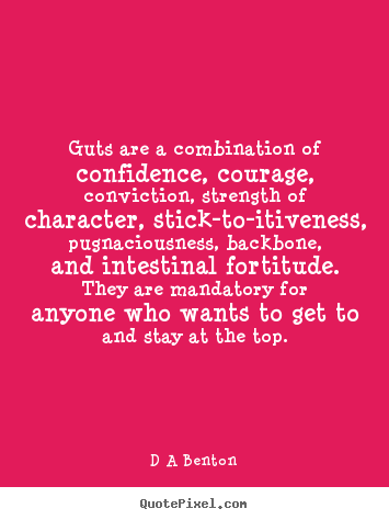 Quote about inspirational - Guts are a combination of confidence, courage,..