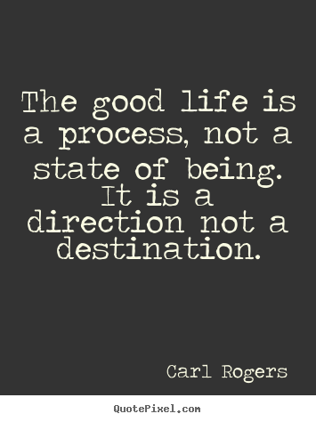 Make custom picture quotes about inspirational - The good life is a process, not a state of..
