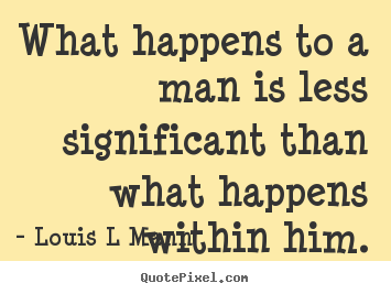 Inspirational quote - What happens to a man is less significant than..