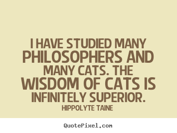 Inspirational quotes - I have studied many philosophers and many cats...