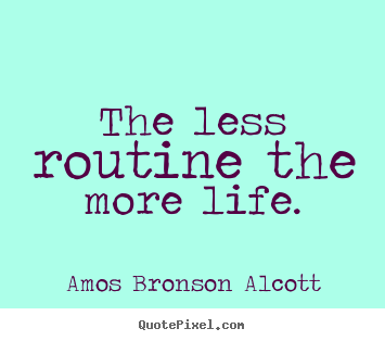 Inspirational quote - The less routine the more life.