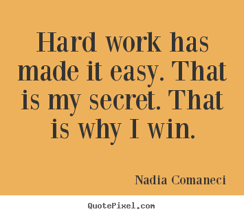 Inspirational quote - Hard work has made it easy. that is my secret. that..
