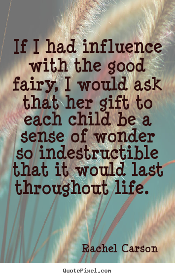 Inspirational quote - If i had influence with the good fairy, i would ask that her gift..