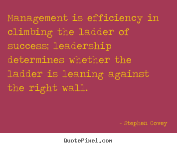 Quotes about inspirational - Management is efficiency in climbing the ladder..