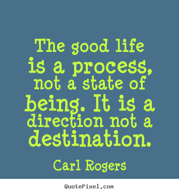 How to make picture quotes about inspirational - The good life is a process, not a state of being. it is a direction..