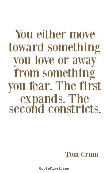 Inspirational quotes - You either move toward something you love or away from..