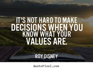 Inspirational quote - It's not hard to make decisions when you know..