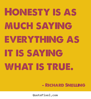Design picture quotes about inspirational - Honesty is as much saying everything as it is saying..