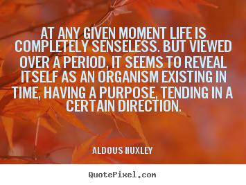 Quotes about life - At any given moment life is completely senseless. but viewed over..