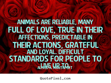 Animals are reliable, many full of love, true in their affections,.. Alfred A. Montapert great life quotes
