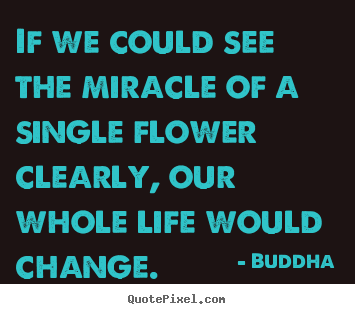 Quote about life - If we could see the miracle of a single flower clearly, our whole..