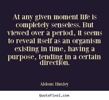 Life quotes - At any given moment life is completely senseless. but viewed over a..