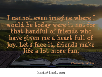 Charles R. Swindoll poster quote - I cannot even imagine where i would be today were it not for that.. - Life quotes