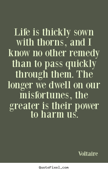 Life is thickly sown with thorns, and i know no other remedy than to.. Voltaire great life sayings