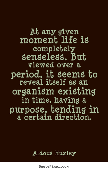 Quotes about life - At any given moment life is completely senseless...