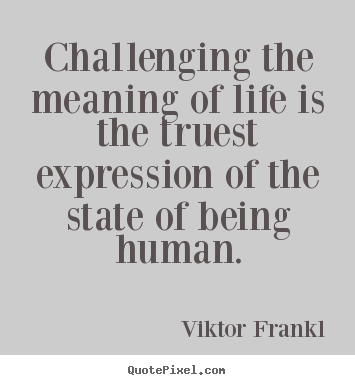 Life quotes - Challenging the meaning of life is the truest expression..