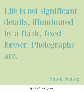 Life is not significant details, illuminated by a flash,.. Susan Sontag great life quotes