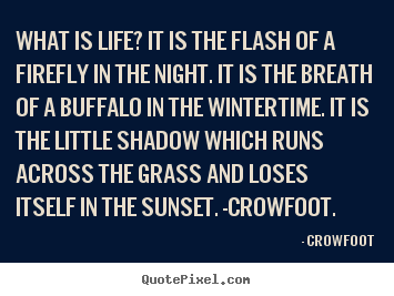 Create graphic picture quotes about life - What is life? it is the flash of a firefly in the night. it is..