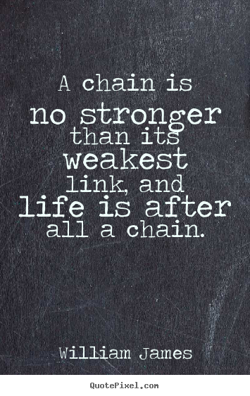 How to make photo quote about life - A chain is no stronger than its weakest link, and life is after..
