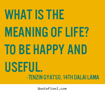 Life quotes - What is the meaning of life? to be happy and useful.