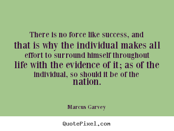 There is no force like success, and that is why.. Marcus Garvey  life quotes