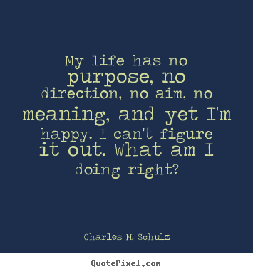 Quote about life - My life has no purpose, no direction, no aim, no meaning, and..