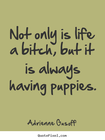 Not only is life a bitch, but it is always having.. Adrienne Gusoff great life quotes