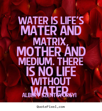 Life quotes - Water is life's mater and matrix, mother and..