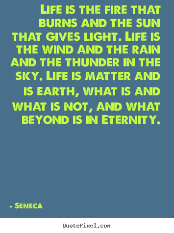 Seneca image quote - Life is the fire that burns and the sun that gives.. - Life quotes