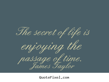 James Taylor picture quote - The secret of life is enjoying the passage of time. - Life quote