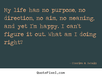 Quote about life - My life has no purpose, no direction, no aim,..