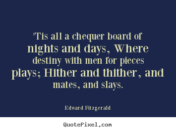 Design custom picture quotes about life - 'tis all a chequer board of nights and days,..